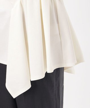 23区 【エステータ】コットンコンプレッシャージャージー タックデザイン カットソー ホワイト系