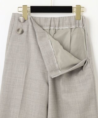 GRACE CONTINENTAL ウールストレッチセミワイドパンツ グレー