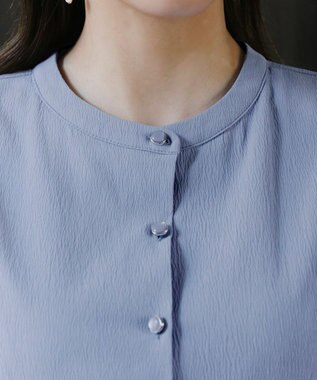 Tiaclasse 【洗える】 ティアードシャツワンピース ブルー