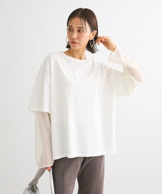 Green Parks ・ＡＮＤＳＥＡＲＣＨ　フェイクレイヤードロングＴＥＥ Off White