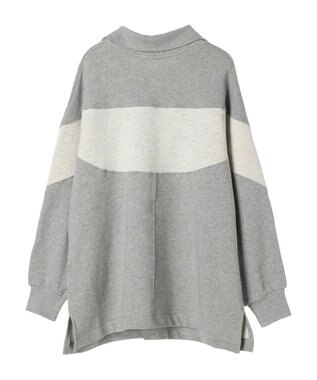 AMERICAN HOLIC ハーフＺＩＰ配色切り替え裏毛チュニック Light Gray Mixture