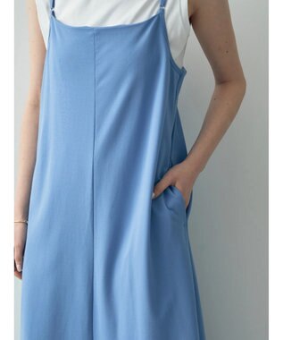 YECCA VECCA 【2点SET】シアーシャツ×Aラインキャミワンピース Navy