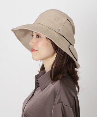 MOONBAT 【遮光100％/遮熱/UV】HIROKO KOSHINO(ヒロコ コシノ)遮光 ビッグリボンハット 帽子 広つば ゆったりMサイズ 手洗い可能/サイズ調整可能/日本製 モカブラウン