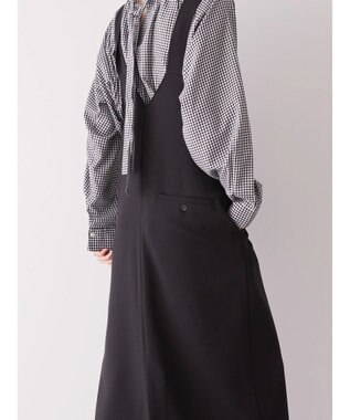 AMERICAN HOLIC 両ＶネックＩラインワンピース Black