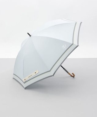 AURORA 【 JILL STUART（ジル スチュアート）】先染めボーダー晴雨兼用傘(長傘) サックス