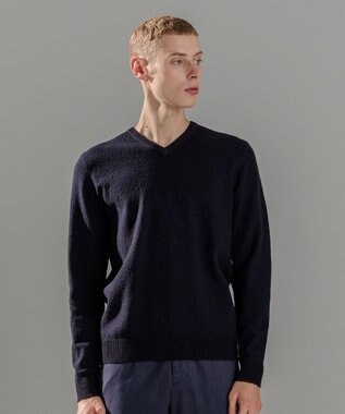 JOSEPH HOMME ライトアムンゼン　Vネック ネイビー系