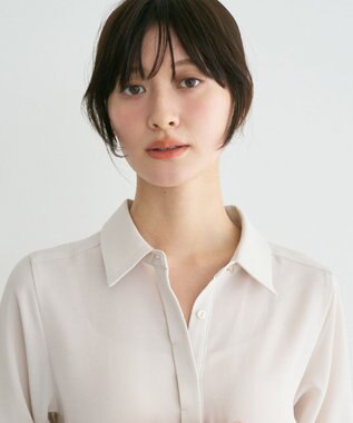 YECCA VECCA 【接触冷感】ベルト付きシャツワンピース Light Beige