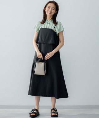 組曲 カールマイヤーハイネック ブラウス グラスグリーン系