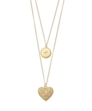 AMERICAN HOLIC ハート＆コイン３ＷＡＹネックレス Gold