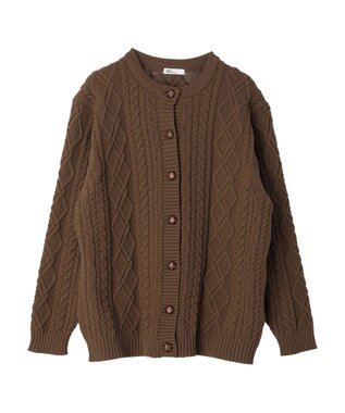 CRAFT STANDARD BOUTIQUE リサイクルポリエステルケーブルカーディガン Brown