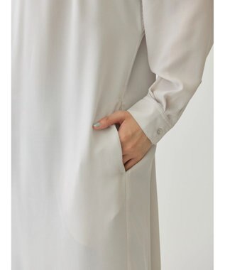 AMERICAN HOLIC ジョーゼットバックプリーツワンピース Light Gray