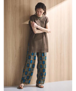 Green Parks アフリカン柄イージーパンツ Blue