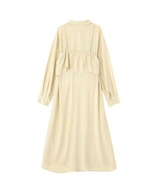 Green Parks ＳＥＴ２点フリルビスチェ＋シャツワンピース Light Khaki