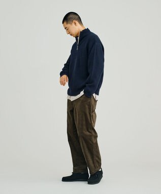 J.PRESS YORK STREET 【UNISEX】ウールカシミヤ ハーフジップニット ネイビー系