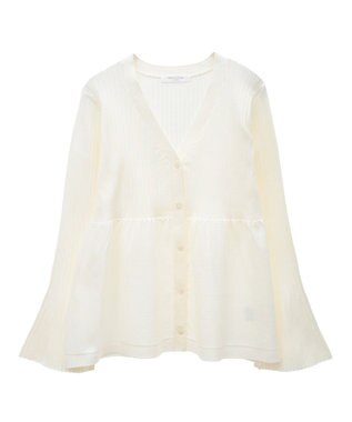 Green Parks ペプラムニットカーディガン Off White