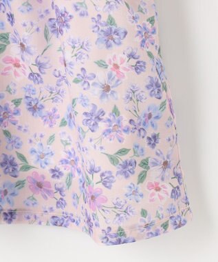 ANY KIDS 花柄キャミセット 長袖 Tシャツ ホワイト×ラベンダー系花柄