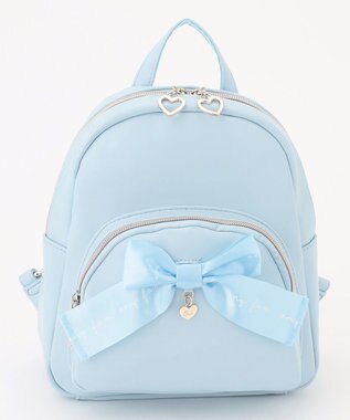 ANY KIDS リボン 合皮 リュックサック サックスブルー