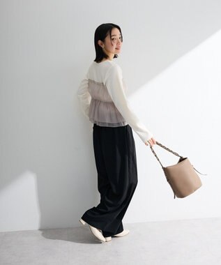 Green Parks オーガンジービスチェドッキングプルオーバー Gray