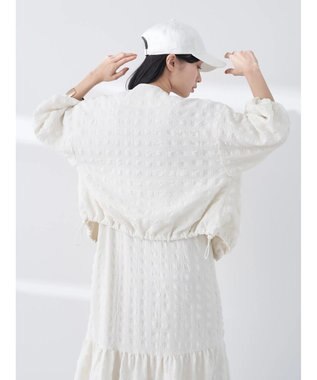 earth music&ecology シャーリングタックスリーブブルゾン Ivory