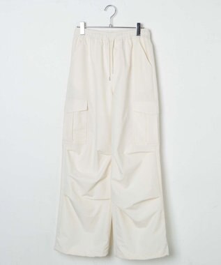 WEGO 【ウエストゴム】イージーパラシュートカーゴパンツ オフホワイト