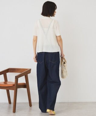 AMERICAN HOLIC 襟付きスキッパー半袖ニットポロ Off White