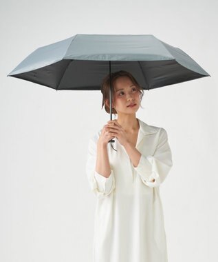 MOONBAT 【遮光100％/超軽量/耐久性】マジで軽い傘 晴雨兼用 折りたたみ日傘 マジカルテックプロテクション Tough W rib 55cm ライトグレー