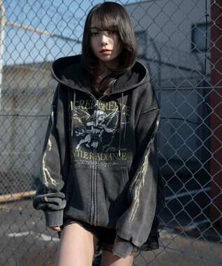 WEGO 【ユニセックス着用ITEM】ブリーチグラフィックZIPパーカー 柄3