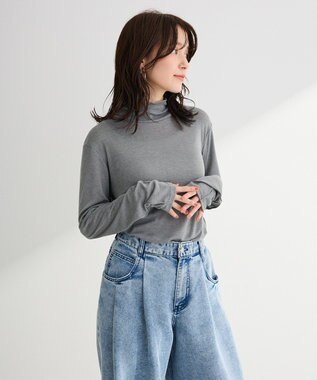 Green Parks シアーリブタートルプルオーバー Gray