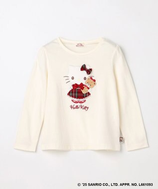 ANY KIDS 【ハローキティ×ANY KIDS】アップリケ 長袖Tシャツ オフホワイト