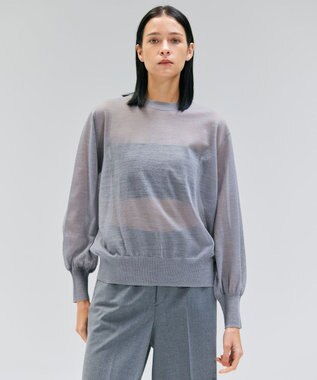 【洗える】CADDO / シアーウールクルーネックトップス