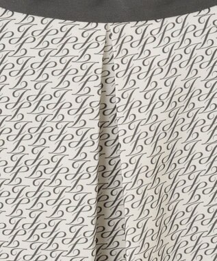 自由区 【セットアップ対応・洗える】モノグラムプリント ブラウス ベージュ×スレート