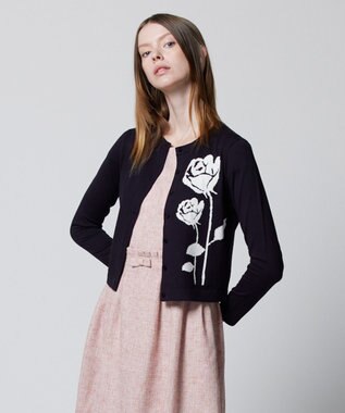 TOCCA 【洗える！】PRESENT ROSE カーディガン ネイビー系
