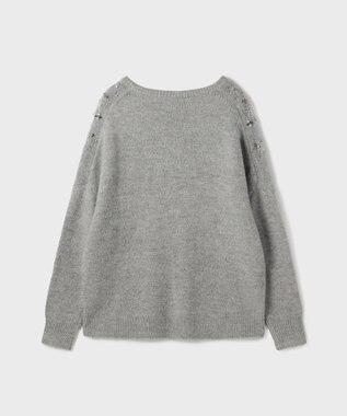 GRACE CONTINENTAL フェアアイル刺繍ニットトップ グレー