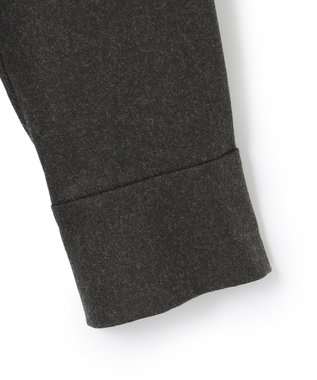 ICB L 【洗える】 ウールミルドサキソニー ロングシャツ チャコール系