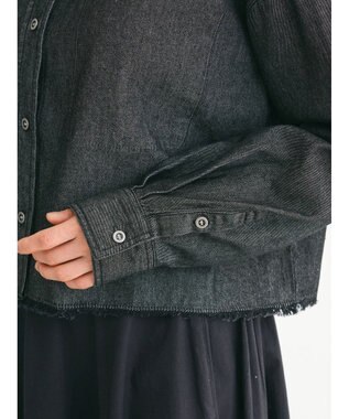 Green Parks ・ＳＵＧＡＲ　ＳＰＯＯＮ　クロップドデニムシャツ Black