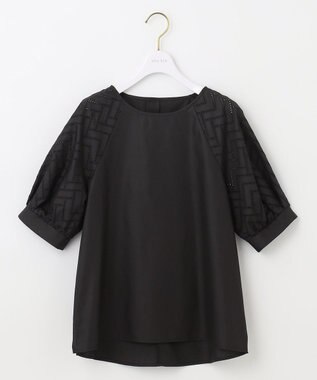 ANY SIS 【洗える】エンブロイダリーラグラン ブラウス ブラック