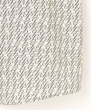 自由区 【セットアップ対応・洗える】モノグラムプリント ブラウス ベージュ×スレート