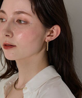Phoebe 【金属アレルギー対応】バブルオーバルフープピアス　ゴールド ゴールド