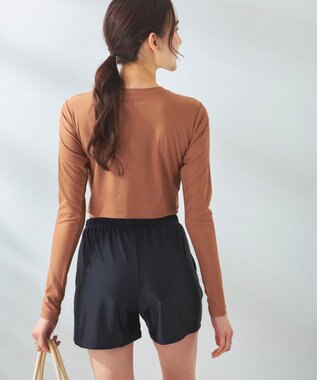 OP／FILA 【Ocean Pacific】カップ付きラッシュガード　水着3点セット ブラウン