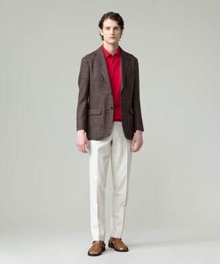 J.PRESS MEN 【ウォッシャブル可】コンフォートストレッチリネン スラックス アイボリー系