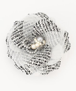 23区 ライトシャイン コサージュ ブラック系1