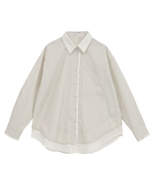 earth music&ecology レイヤードストライプシャツ Beige