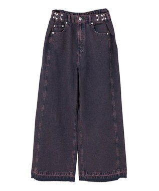 Green Parks ・ＳＵＧＡＲ　ＳＰＯＯＮ　タックデニムワイドパンツ Bordeaux