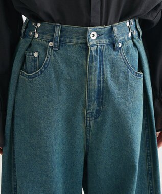 Green Parks ・ＳＵＧＡＲ　ＳＰＯＯＮ　タックデニムワイドパンツ Green