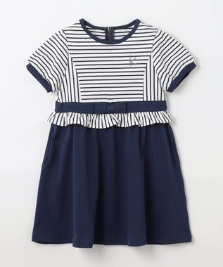 組曲 KIDS 【110-140㎝】マリンボーダー ワンピース ネイビー