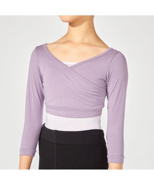 Chacott カシュクールトップ グレイッシュライラック