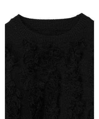 CRAFT STANDARD BOUTIQUE ボリュームフリンジニットプルオーバー Black