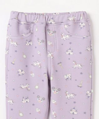 ANY KIDS 7days 裏シャギー 総柄 パンツ ラベンダー系ユニコーン柄