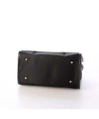 UNBILLION ペルケ perche / ナイロンキルト×クロコ型押し牛革2wayトートバッグS ブラック