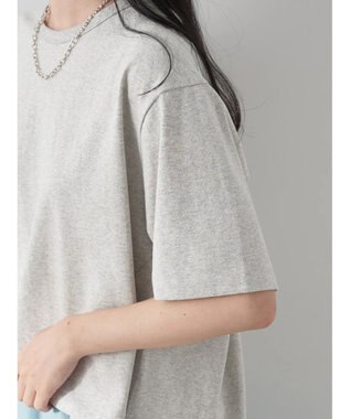 earth music&ecology バックタッククロップドＴ Gray Mixture